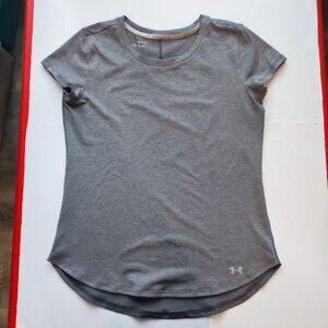 Under Armour Threadborne Run athletic T-shirt grey women's size M fitted